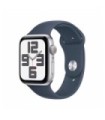 Apple Watch SE 2 Gen 2023/ GPS/ 44 mm/ Boîtier en aluminium argenté/ Bracelet sport bleu tempête S/M