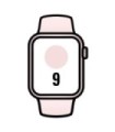 Apple Watch Series 9/ GPS/ 41 mm/ Boîtier en aluminium rose/ Bracelet sport rose clair M/L