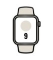 Apple Watch Series 9 GPS 45 mm Aluminum and White Sports Strap (Starlight) MR973QC/A - Size M/L