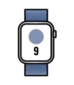 Apple Watch Series 9/GPS/45 mm/Boîtier en aluminium argenté/Bracelet sport boucle bleu hiver