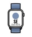 Apple Watch SE 2 Gen 2023/ GPS/ 40 mm/ caixa de alumínio prateado/ pulseira esportiva de laço azul de inverno