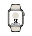 Apple Watch SE 2 Gen 2023/ GPS/ Cellular/ 44mm/ Caixa de Alumínio Branco Estrela/ Faixa Esportiva Branca Estrela M/L