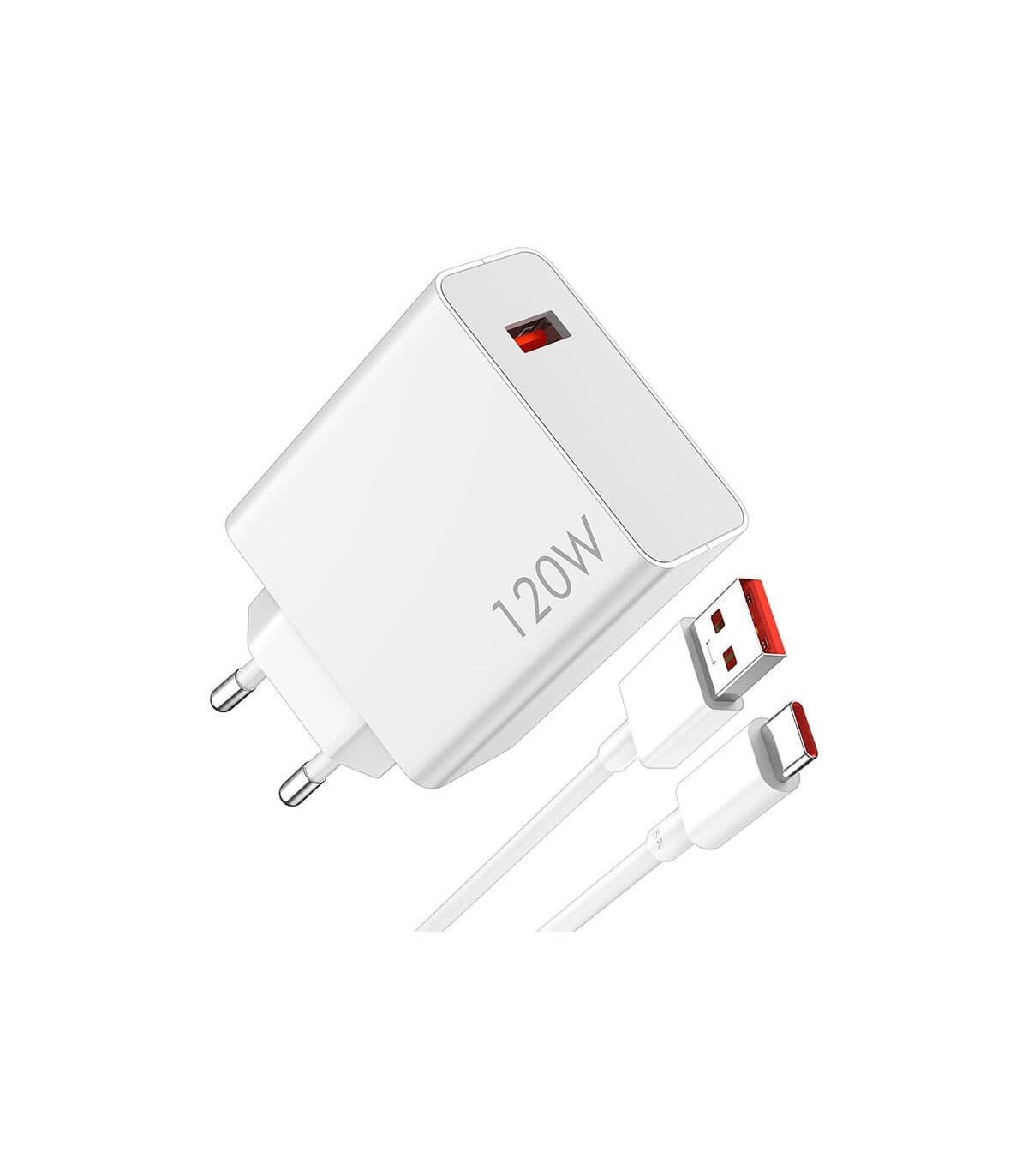 Cargador De Red Usb 120w Carga Rápida Con Cable Usb-c 1m Xiaomi Blanco