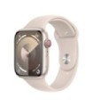 Apple Watch Series 9 GPS 45 mm Bracelet Sport Aluminium et Blanc (Starlight) MR973QC - Taille M/L
