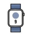 Apple Watch Series 9/ GPS/ 41mm/ Silver Aluminum Case/ Winter Blue Loop Sports Strap