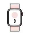 Apple Watch Series 9/ GPS/ 41 mm/ caixa de alumínio rosa/ pulseira esportiva rosa claro