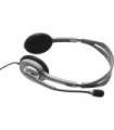 Écouteurs Logitech H110/ avec microphone/ Jack 3.5/ Argenté